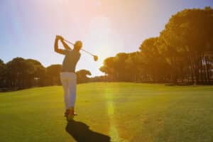 Golfer at Wisp Resort during the summer