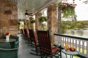 The porch at our Boutique Hotel on Deep Creek Lake is one of the best places to watch the activity on the lake in any season.